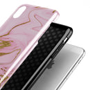 Rose Pink Marble & Digital Gold Frosted Foil V16 - iPhone X Swappable Hybrid Case
