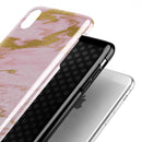 Rose Pink Marble & Digital Gold Frosted Foil V18 - iPhone X Swappable Hybrid Case