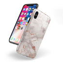 Rose Pink Marble & Digital Gold Frosted Foil V1 - iPhone X Swappable Hybrid Case