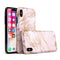 Rose Pink Marble & Digital Gold Frosted Foil V3 - iPhone X Swappable Hybrid Case