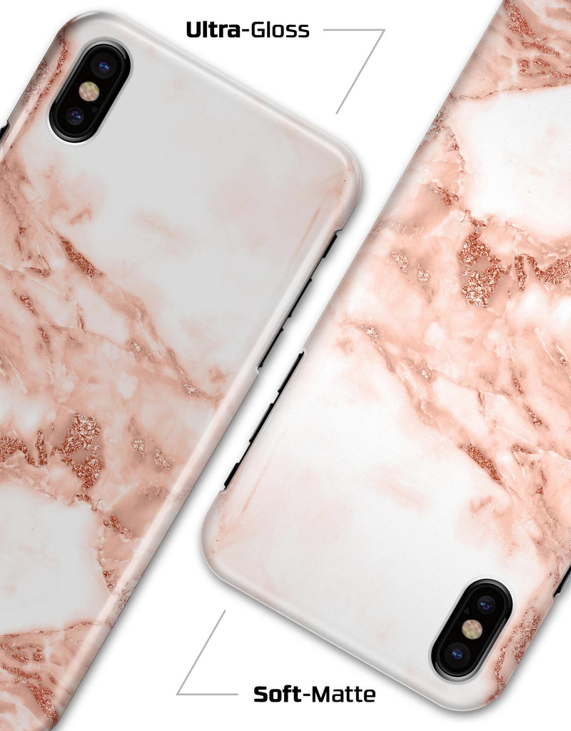 Rose Pink Marble & Digital Gold Frosted Foil V8 - iPhone X Clipit Case