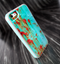 The Shades of Green Swirl Pattern V32 Skin Set for the iPhone 5-5s Skech Glow Case