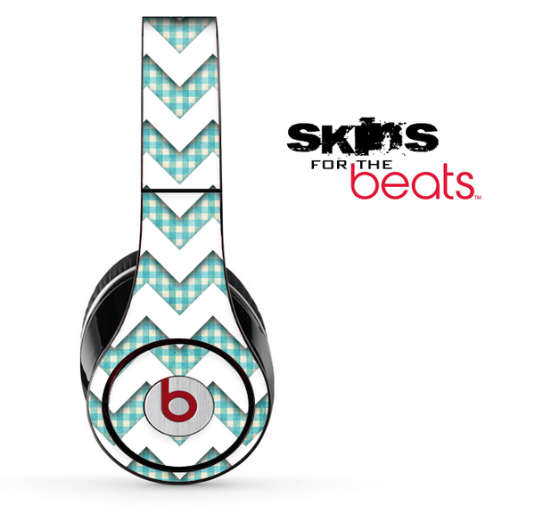 Vintage Green Plaid and White Chevron Pattern Skin for the Beats by Dre Solo, Studio, Wireless, Pro or Mixr