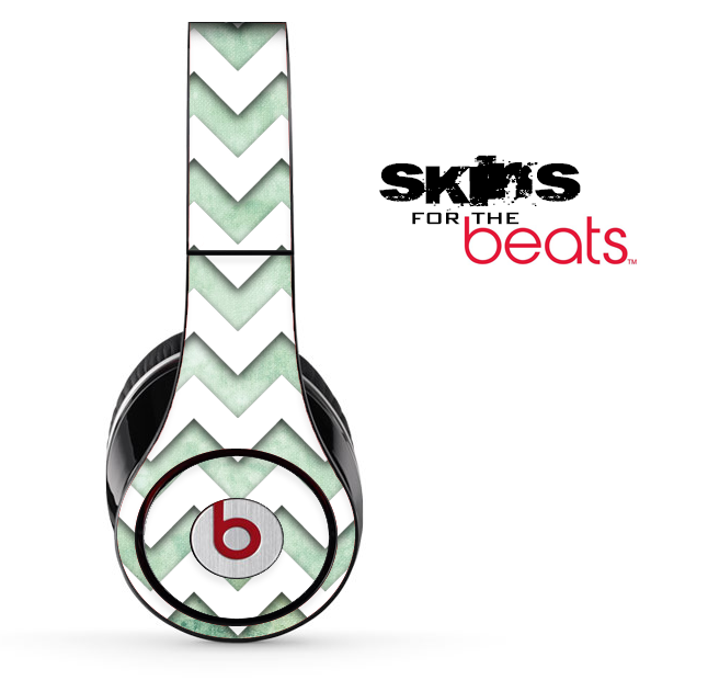 Vintage Green and White Chevron Pattern Skin for the Beats by Dre Solo, Studio, Wireless, Pro or Mixr