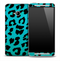 Turquoise Cheetah Print Skin for the HTC One Phone