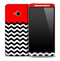 Red White and Black 2 Toned Chevron Pattern Skin for the HTC One Phone