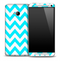 Large Turquoise V2 and White Chevron Pattern Skin for the HTC One Phone