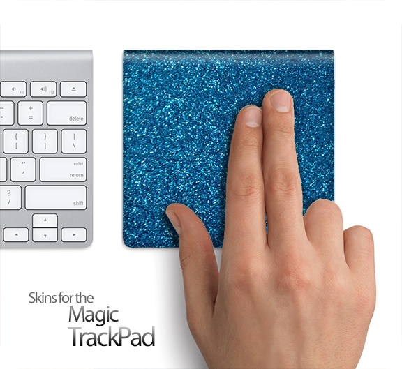 Blue Glitter Skin for the Apple Magic Trackpad