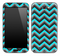 Aqua Blue, Black and Gray Chevron Pattern Skin for the Samsung Galaxy Note 1 or 2