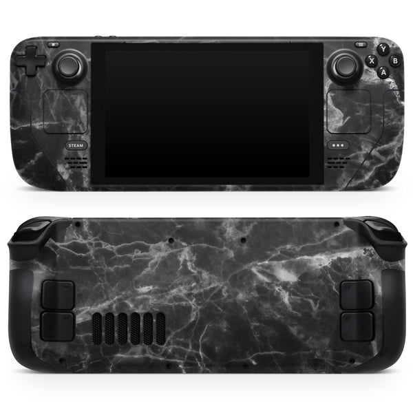 Smooth Black Marble // Full Body Skin Decal Wrap Kit for the Steam Deck handheld gaming computer