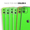 Solid Lime Green V2 // Skin-Kit compatible with the Apple iPhone 14, 13, 12, 12 Pro Max, 12 Mini, 11 Pro, SE, X/XS + (All iPhones Available)