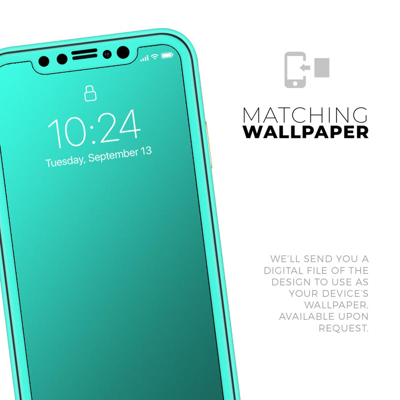 Solid Mint V2 // Skin-Kit compatible with the Apple iPhone 14, 13, 12, 12 Pro Max, 12 Mini, 11 Pro, SE, X/XS + (All iPhones Available)