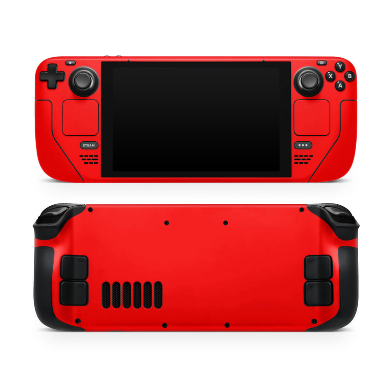 Solid Red // Full Body Skin Decal Wrap Kit for the Steam Deck handheld gaming computer