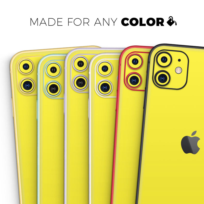 Solid Yellow // Skin-Kit compatible with the Apple iPhone 14, 13, 12, 12 Pro Max, 12 Mini, 11 Pro, SE, X/XS + (All iPhones Available)