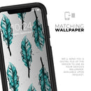 Splattered Teal Watercolor Feathers - Skin Kit for the iPhone OtterBox Cases