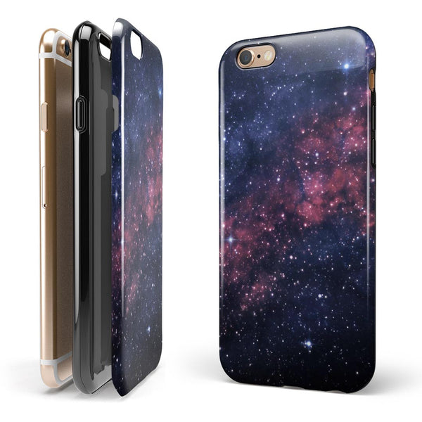Subtle Pink Glowing Space iPhone 6/6s or 6/6s Plus 2-Piece Hybrid INK-Fuzed Case