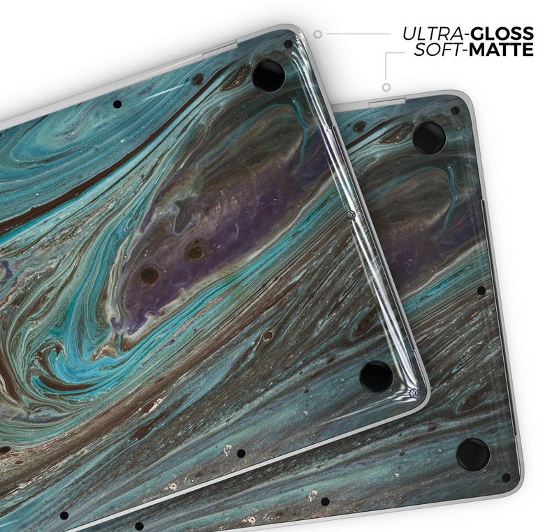 Swirling Dark Acrylic Marble- Skin Decal Wrap Kit Compatible with the Apple MacBook Pro, Pro with Touch Bar or Air (11", 12", 13", 15" & 16" - All Versions Available)
