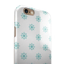 Teal Micro Ship Wheels iPhone 6/6s or 6/6s Plus 2-Piece Hybrid INK-Fuzed Case