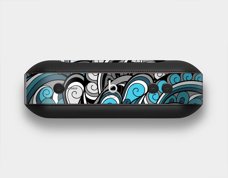 The Abstract Black & Blue Paisley Waves Skin Set for the Beats Pill Plus