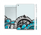 The Abstract Black & Blue Paisley Waves Full Body Skin Set for the Apple iPad Mini 2