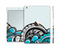 The Abstract Black & Blue Paisley Waves Full Body Skin Set for the Apple iPad Mini 3
