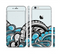 The Abstract Black & Blue Paisley Waves Sectioned Skin Series for the Apple iPhone 6s