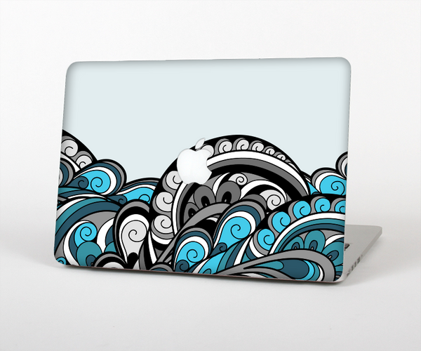 The Abstract Black & Blue Paisley Waves Skin for the Apple MacBook Pro Retina 15"