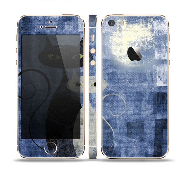 The Abstract Black & White Cats Skin Set for the Apple iPhone 5s
