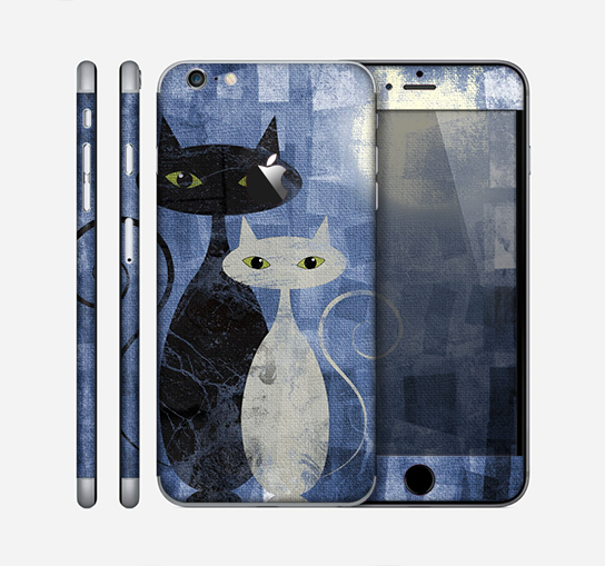 The Abstract Black & White Cats Skin for the Apple iPhone 6 Plus