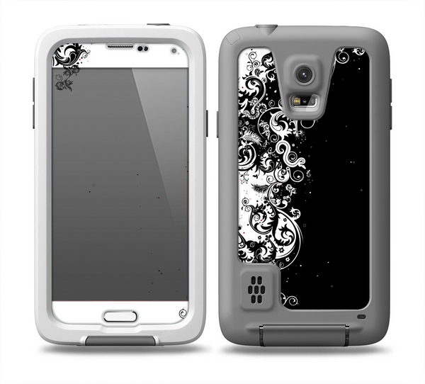 The Abstract Black & White Swirls Skin for the Samsung Galaxy S5 frē LifeProof Case