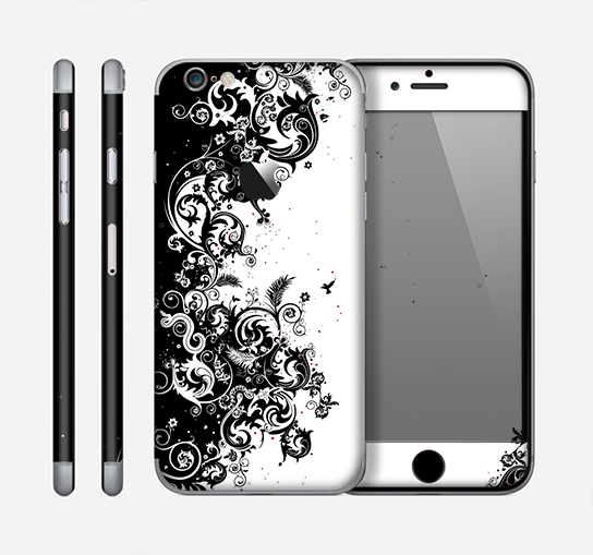 The Abstract Black & White Swirls Skin for the Apple iPhone 6