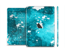 The Abstract Bleu Paint Splatter Full Body Skin Set for the Apple iPad Mini 2