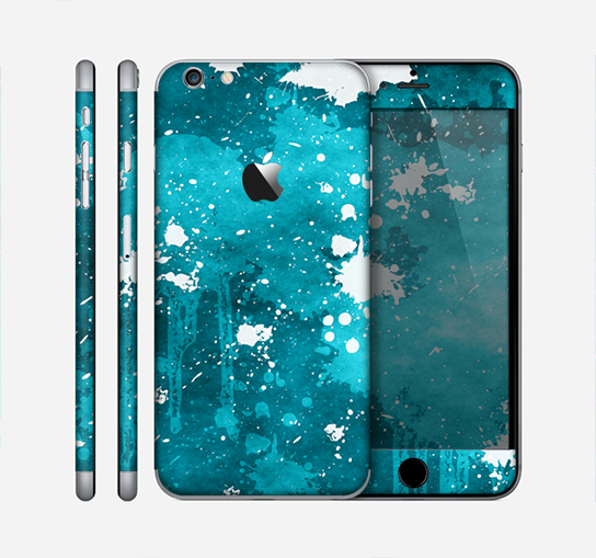 The Abstract Bleu Paint Splatter Skin for the Apple iPhone 6 Plus
