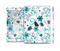 The Abstract Blue & Black Seamless Flowers Full Body Skin Set for the Apple iPad Mini 2