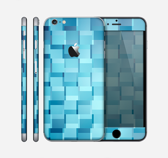 The Abstract Blue Cubed Skin for the Apple iPhone 6 Plus