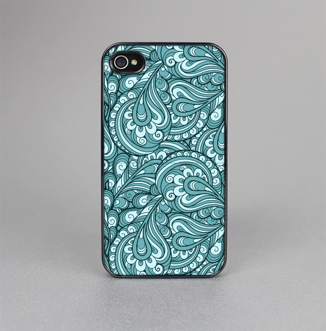 The Abstract Blue Feather Paisley Skin-Sert for the Apple iPhone 4-4s Skin-Sert Case