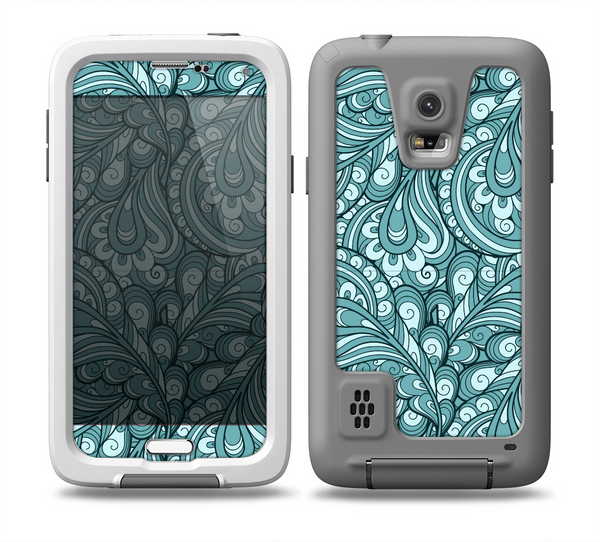 The Abstract Blue Feather Paisley Skin for the Samsung Galaxy S5 frē LifeProof Case