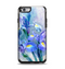 The Abstract Blue Floral Art Apple iPhone 6 Otterbox Symmetry Case Skin Set