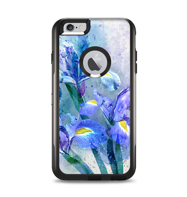 The Abstract Blue Floral Art Apple iPhone 6 Plus Otterbox Commuter Case Skin Set