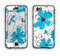 The Abstract Blue Floral Pattern V4 Apple iPhone 6 Plus LifeProof Nuud Case Skin Set