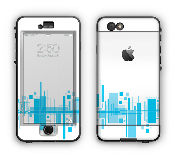 The Abstract Blue Skyline View Apple iPhone 6 LifeProof Nuud Case Skin Set