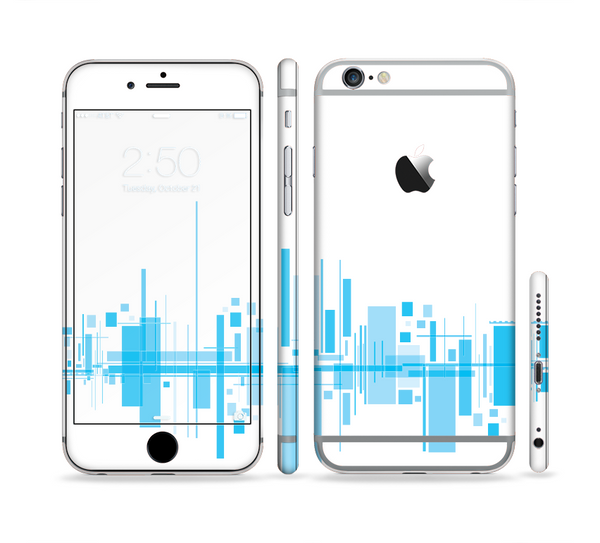 The Abstract Blue Skyline View Sectioned Skin Series for the Apple iPhone 6s