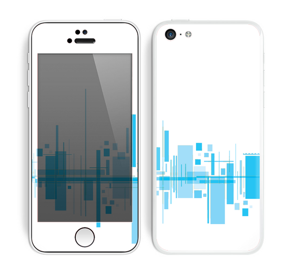 The Abstract Blue Skyline View Skin for the Apple iPhone 5c