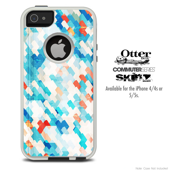 The Abstract Blue Tiled Skin For The iPhone 4-4s or 5-5s Otterbox Commuter Case