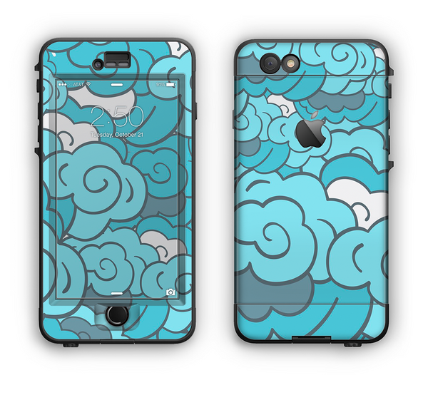 The Abstract Blue Vector Seamless Cloud Pattern Apple iPhone 6 LifeProof Nuud Case Skin Set