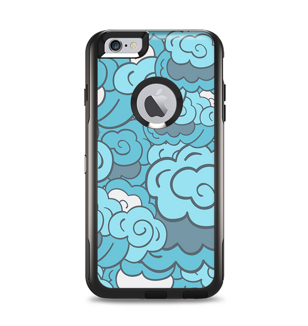 The Abstract Blue Vector Seamless Cloud Pattern Apple iPhone 6 Plus Otterbox Commuter Case Skin Set