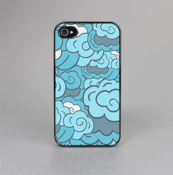 The Abstract Blue Vector Seamless Cloud Pattern Skin-Sert for the Apple iPhone 4-4s Skin-Sert Case