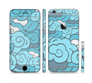 The Abstract Blue Vector Seamless Cloud Pattern Sectioned Skin Series for the Apple iPhone 6s