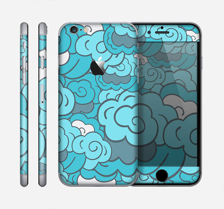 The Abstract Blue Vector Seamless Cloud Pattern Skin for the Apple iPhone 6
