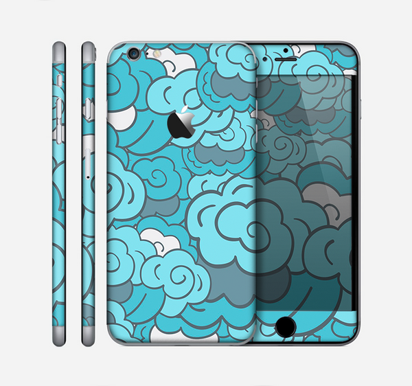 The Abstract Blue Vector Seamless Cloud Pattern Skin for the Apple iPhone 6 Plus